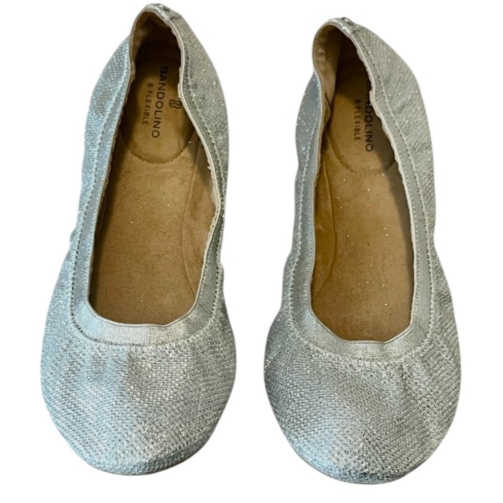 Bandolino Women's Shimmering Silver Ballet Flats Slip On Loafers